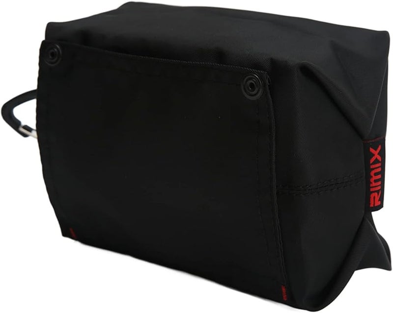 حقيبة تخزين مناديل سوداء كلاسيكية، حامل مناديل محمول للسيارة، قابل للطي للتخييم والسفر والنزهات - Image 2